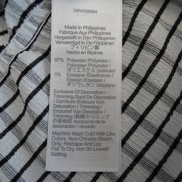 Madewell Omaha Tiered Top Women's Size S Black White Gingham Square Neck - Picture 9 of 9